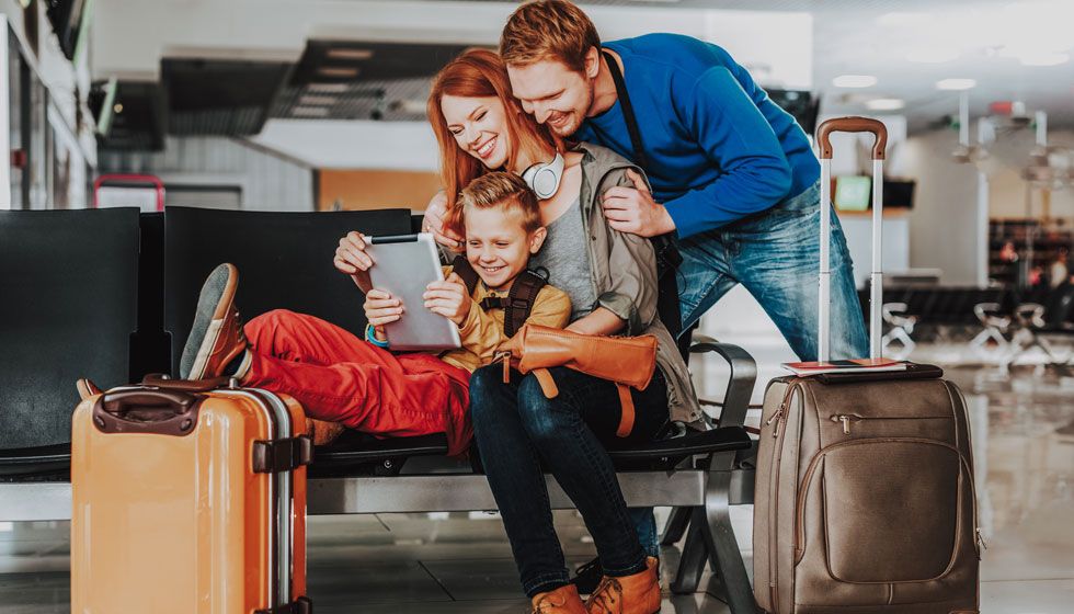 family at airport